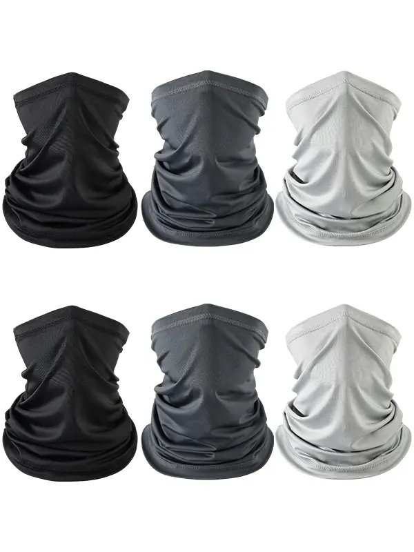6-Pack Cooling Neck Gaiter Mask, UV Protective & Breathable Polyester Bandana for Men & Women, Seamless Face Cover for Summer Outdoors, Mask Neck Gaiter, Neck Gaiter Headwear