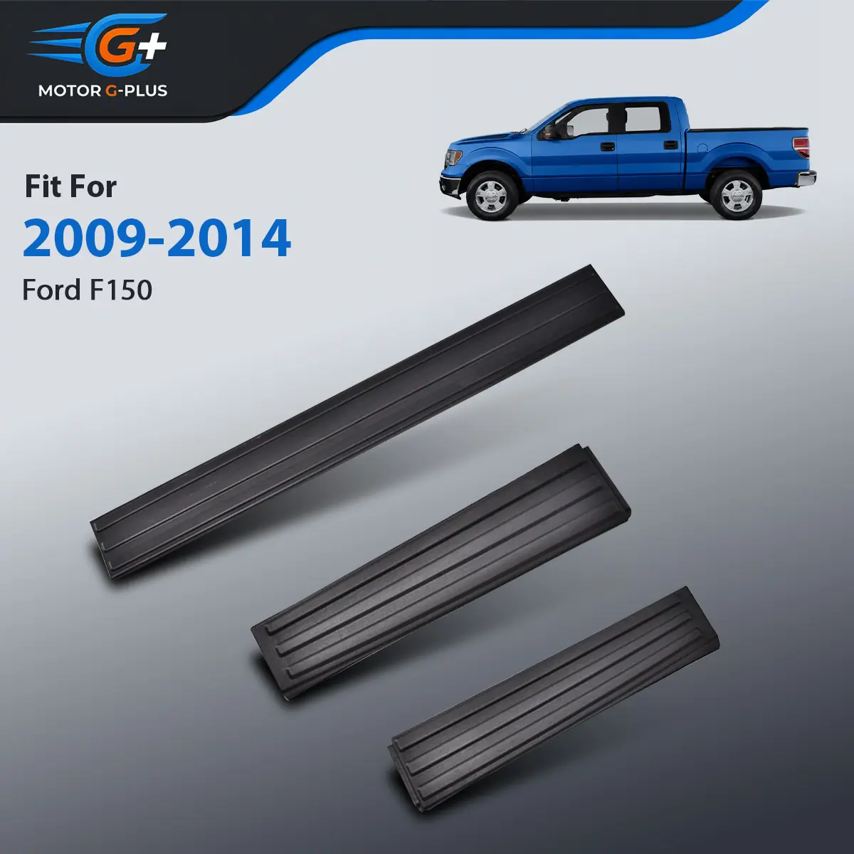 GPLUS 100% Brand New in Box 3-Piece Tailgate Molding Protector Cover, ABS Plastic Paint-Ready Chrome Trim Cap, Auto Exterior Vehicle & Auto Parts Accessories for 2009-2014 Ford F-150 Pickup Truck with Flex-Step Fit, Vehicle Accessories