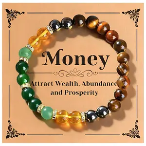 Money Bracelet with Black Onyx and Tiger's Eye - Luck Bracelet - Attract Wealth, Abundance and Prosperity