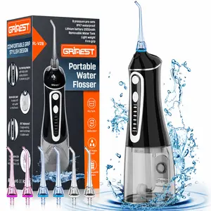 Grinest Water Dental Flosser Pick for Teeth, Cordless Water Dental pik Teeth Cleaner 7 Modes Rechargeable Oral Irrigator Portable IPX7 Waterproof Tooth flossing Cleaning for Home Travel