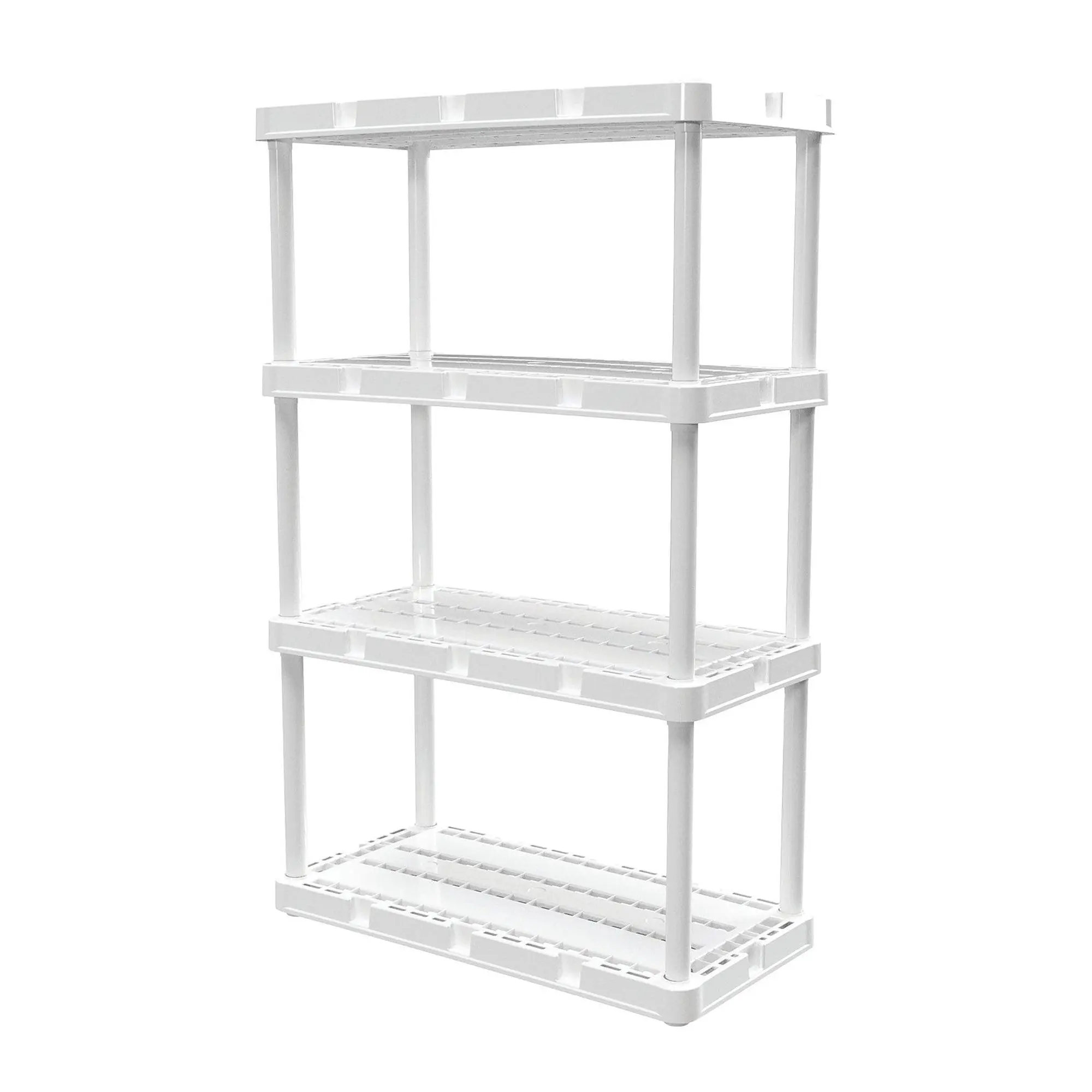 Gracious Living 4 Shelf Knect-A-Shelf Ventilated Light Duty Storage Unit, White Kitchen Organiser