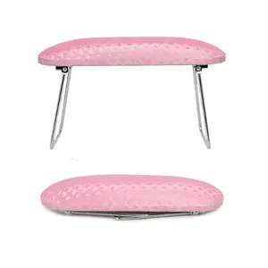 Nail Arm Rest - Professional Microfiber Leather Nail Hand Rest Stand with Non-Slip Cushion for Acrylic Nails, Pink