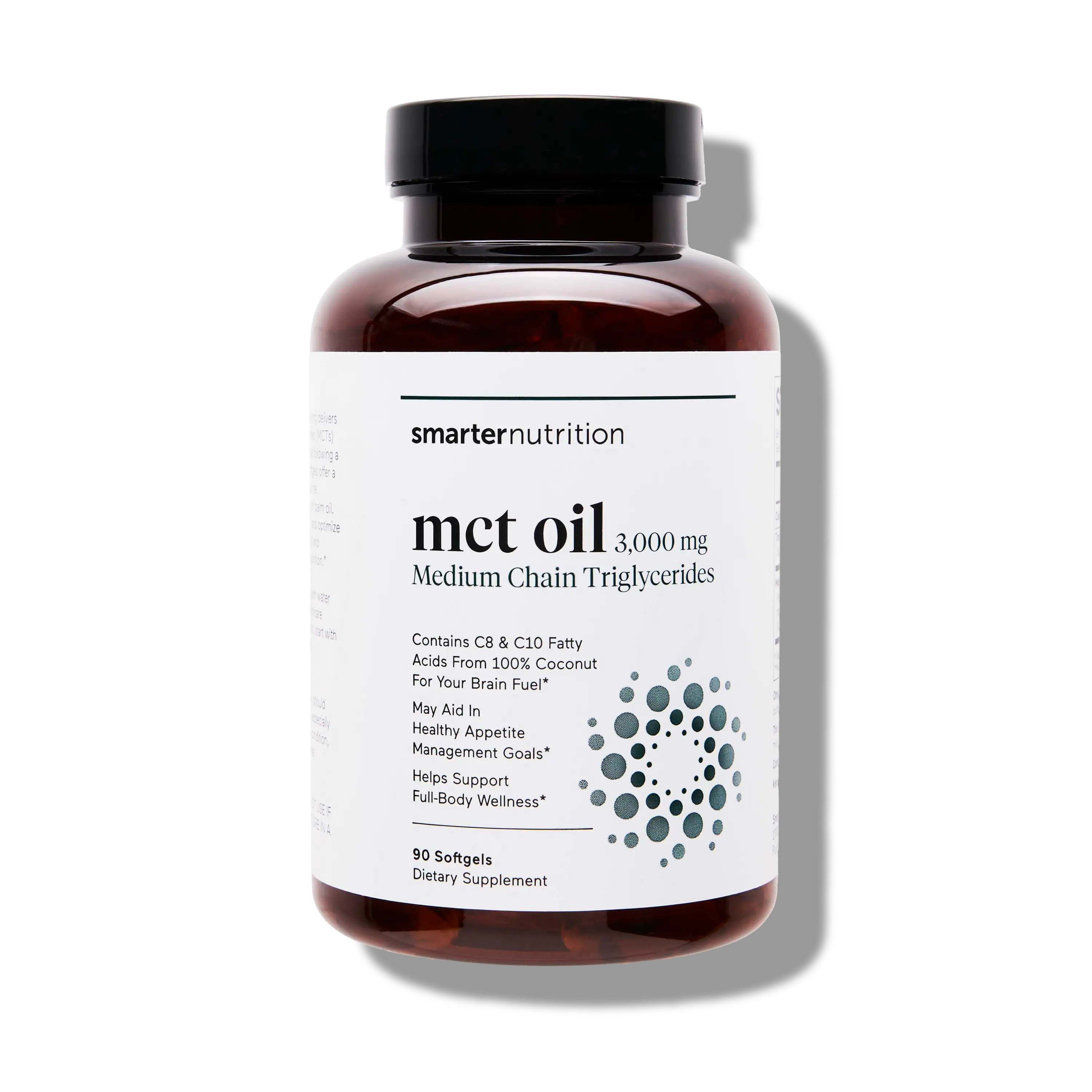 Smarter Nutrition MCT Oil Capsules C8 and C10 - Ketogenic Fuel for Brain & Body, Sustained Energy - from Cold-Pressed Coconut, Palm & Gluten-Free, Non-GMO - 90 Count