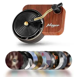 Pop Singer Album Record Player 13Pcs with Vent Clips & Fans, Vintage Design, Car Air Freshener, Unique Retro Record Player Design, 12 Aromatherapy Sheets