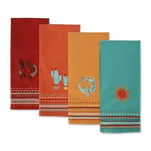 Design Imports Southwest Embellished Kitchen Towel Set of 4