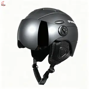 MOON Ski Helmet Safety Helmet with Goggles One-piece Unisex Protective Ski Helmet Gear MS95 White Black Blue Orange Red M L XL