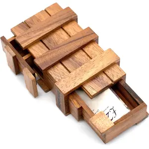 Wooden Puzzle Box - 3D Puzzle Lock Box with Hidden Compartments, Intricate Design, Perfect for Adults, Ideal Gift for Various Occasions