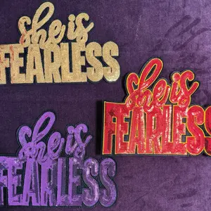 She is Fearless Sequins patches,iron-on patch