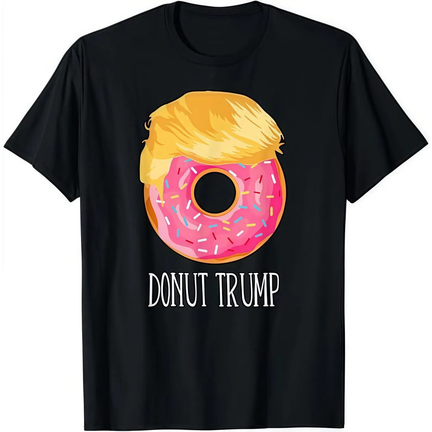 Women's Graphic T-shirt with Cupcake Donut Print, Casual Street Style Shortsleeve Top in Breathable Cotton for All Seasons, Machine Washable & Long-lasting Stitch