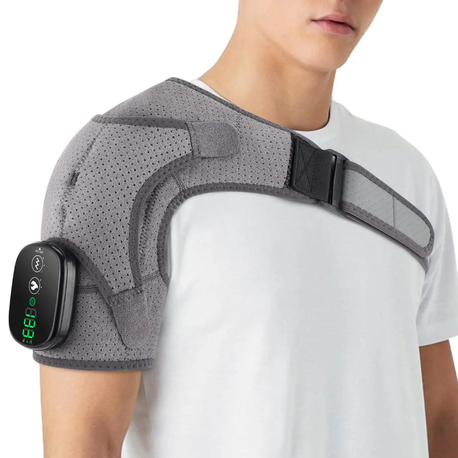 Heating & Vibration Shoulder Pad, Neck Shoulder Relaxer, Professional Portable Shoulder Massager, Shoulder Muscle Relaxation Machine, Relaxation Aid, Elders Gift Selection