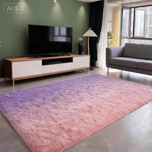 Ultra Soft 5x8 Shaggy Area Rug, Non-Slip Machine Washable Rug, Pastel Rainbow Plush Carpet for Teen Girls Boys Bedroom Playroom Dorm Nursery Kid-Safe Decor
