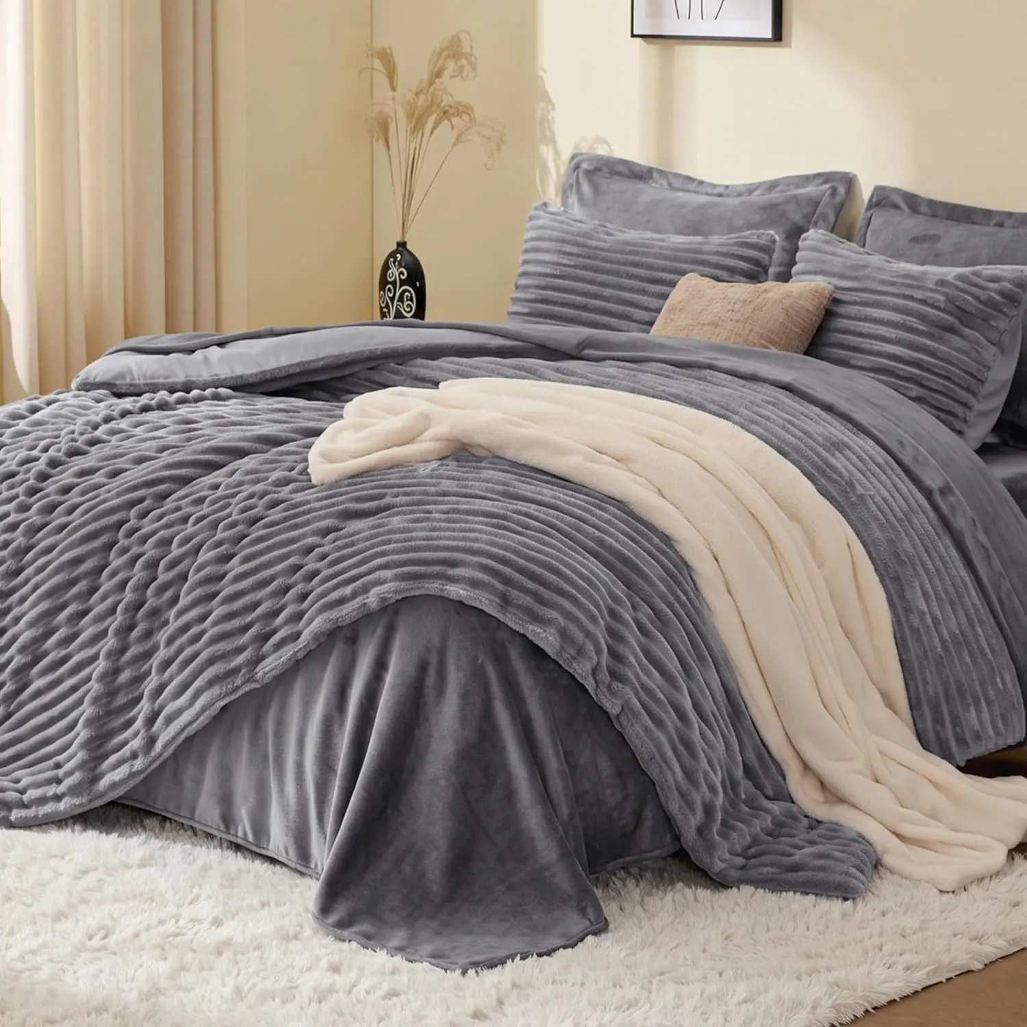 Classic 5-Piece Comfy Bedding Set - Twin XL All-Season Bed Comforter Set in a Bag, Including Comforter, Flat Sheet, Fitted Sheet, Pillowcase and Pillow Sham, Comfy Bedding Sets, Five Pieces