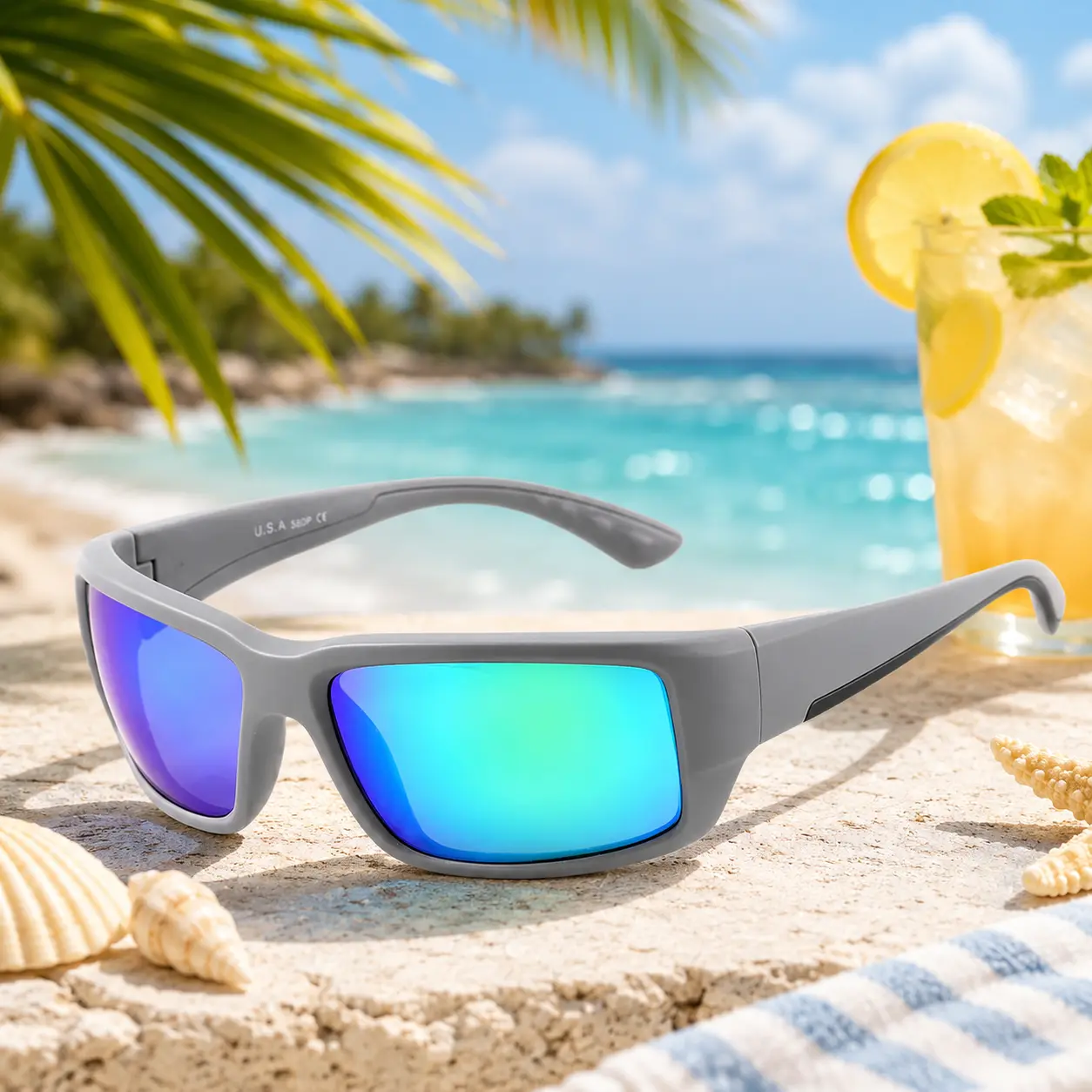 Fantail Polarized Sunglasses for Men & Women - Light Gray Green, UV400 Protection, Outdoor Fishing Driving Eyewear