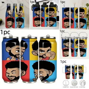 1pc Cute Cartoon Insulated Cup, Vacuum Dual-Layer Stainless Steel, Long-Lasting Heat and Cold, Portable Coffee Cup for Office and Travel