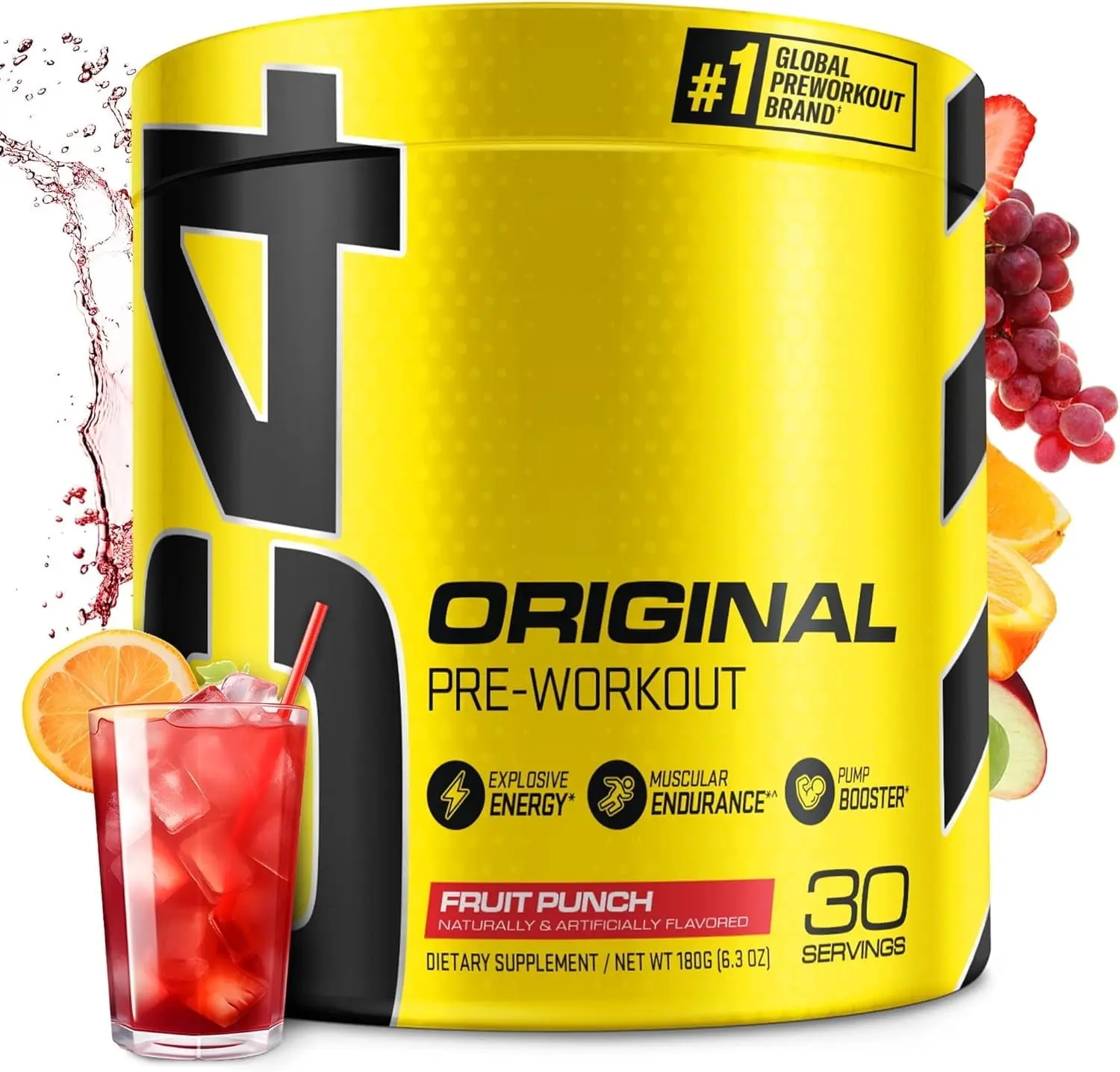 C4 Original Pre Workout Powder, Fruit Punch, 30 Servings