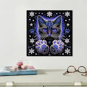 1pc Irregular Diamond Painting Kit, 30x30cm Frameless 5D Round Acrylic Diamond Art, DIY Mosaic Craft, Full Drill Design Wall Decor