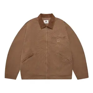 Vintage Jacket Men Casual Loose Fashion High Quality Soft Comfortable Handsome Versatile Coat Streetwear Harajuku Beige Brown Long Sleeve Plain Menswear Tops