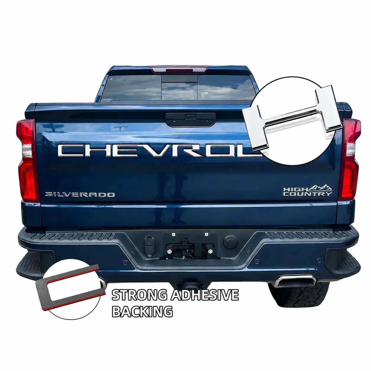 2019-2026 Chevrolet Silverado Truck Accessories, Raised Tailgate CHEVROLET Letter Inserts, Custom Rear Appearance Kit