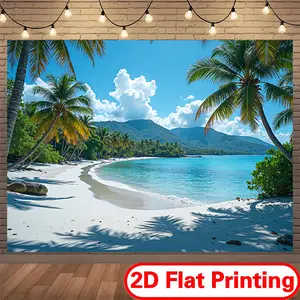 Summervibes 1-Piece Festive Decoration Backdrop Tapestry, 100% Smooth Polyester, Washable, 2D Flat Printing, Ideal for Photography & Videography, Outdoor & Studio Room Use for Content Creators, One-Piece