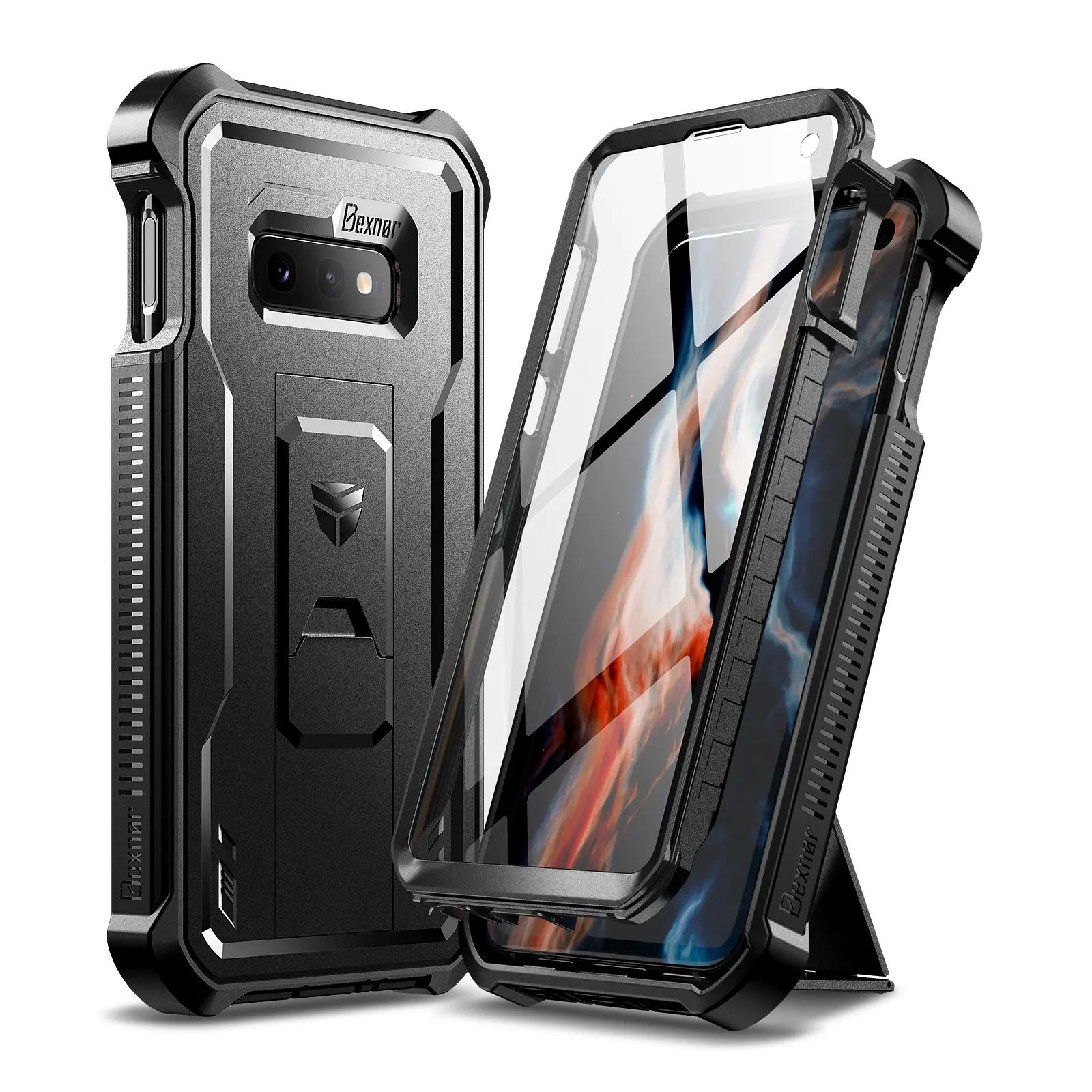 Dexnor for Samsung Galaxy S10e Case, [Built in Screen Protector and Kickstand] Heavy Duty Military Grade Protection Shockproof Protective Cover for Samsung Galaxy S10e
