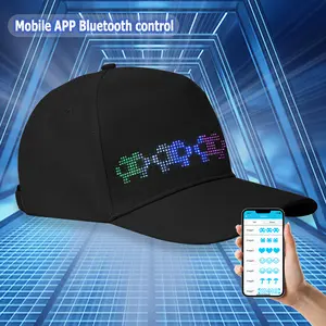 YOYOWAY LED Rolling Display Hat Customized Gif Picture And Text Bluetooth App Controlled Detachable Led Display Baseball Cap BlackFriday High-Quality Materials & Versatile Use