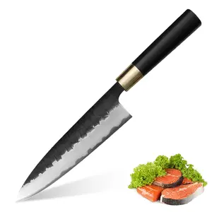 Gyuto Japanese All-Purpose Knife, For Home & Pro Kitchens, Hand-Forged VG10 Blade, Flat Grind Precision, Ebony or Olive Wood Handle – Home Chef & Collector Gift | Kajiya Asakusa 9 Inch
