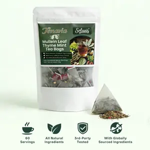 Herbal Lung, Liver, and Kidney Detox Solumis Tea – Chrysanthemum leaves, peppermint, mulberry leaves, licorice; 8 hand-picked herbs for lung cleansing and phlegm elimination; 60 tea bags; natural, healthy relief for breathing everyday