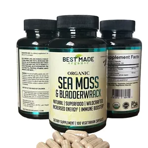 Dr Sebi Organic Irish Sea moss and bladderwrack capsules 100 count Vitamins, Minerals & Wellness Supplements Dietary Magnesium Fitness Muscle