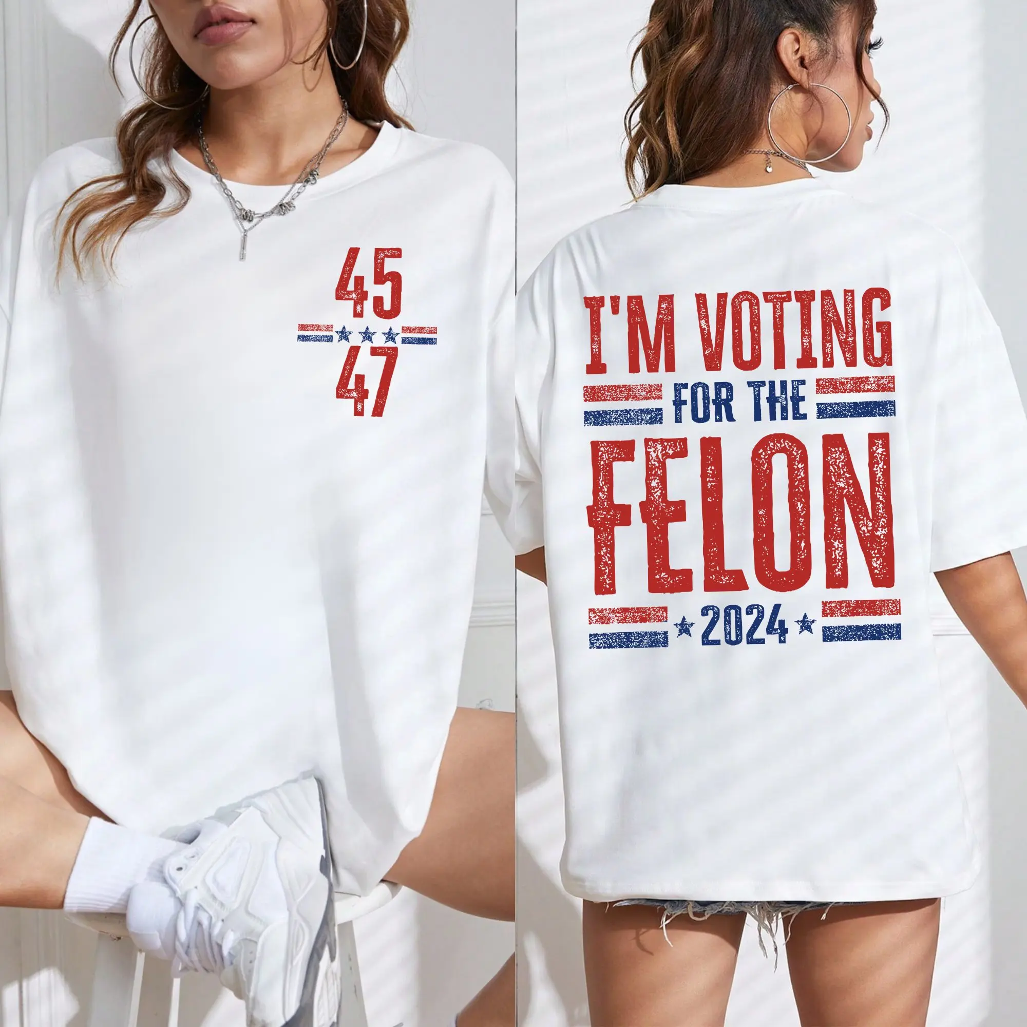 Trumpp 45 47, I'm Voting Felonn T-Shirt, Trumpp 2024 Shirt, Funny Trumpp T-shirt, Trumpp 2024 Shirt, Political Shirt, Election Shirt