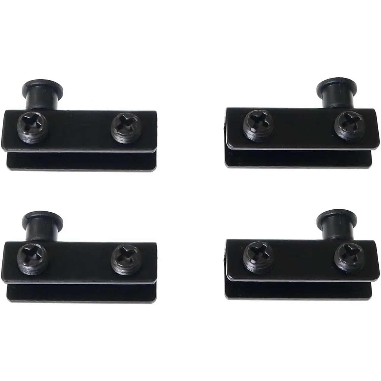 Glass Door Pivot Hinge  2 Sets Black Iron Nickel Plated Glass Clamps for Free Swinging Glass Doors, Glass Door Hinge