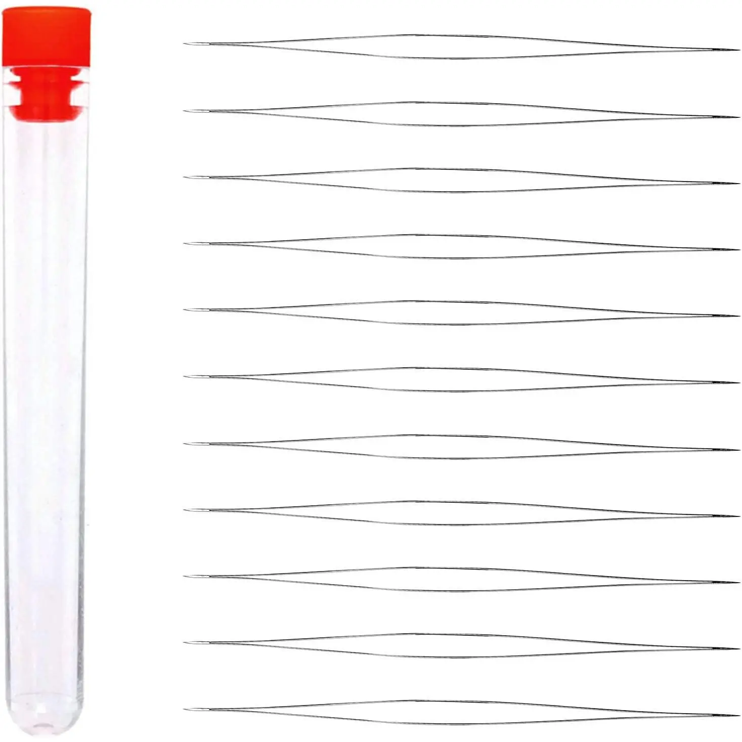 12 count Seed Beads Needles Beading Embroidery Needles Big Eye Collapsible Beading Needles with Bottle for Jewelry Making