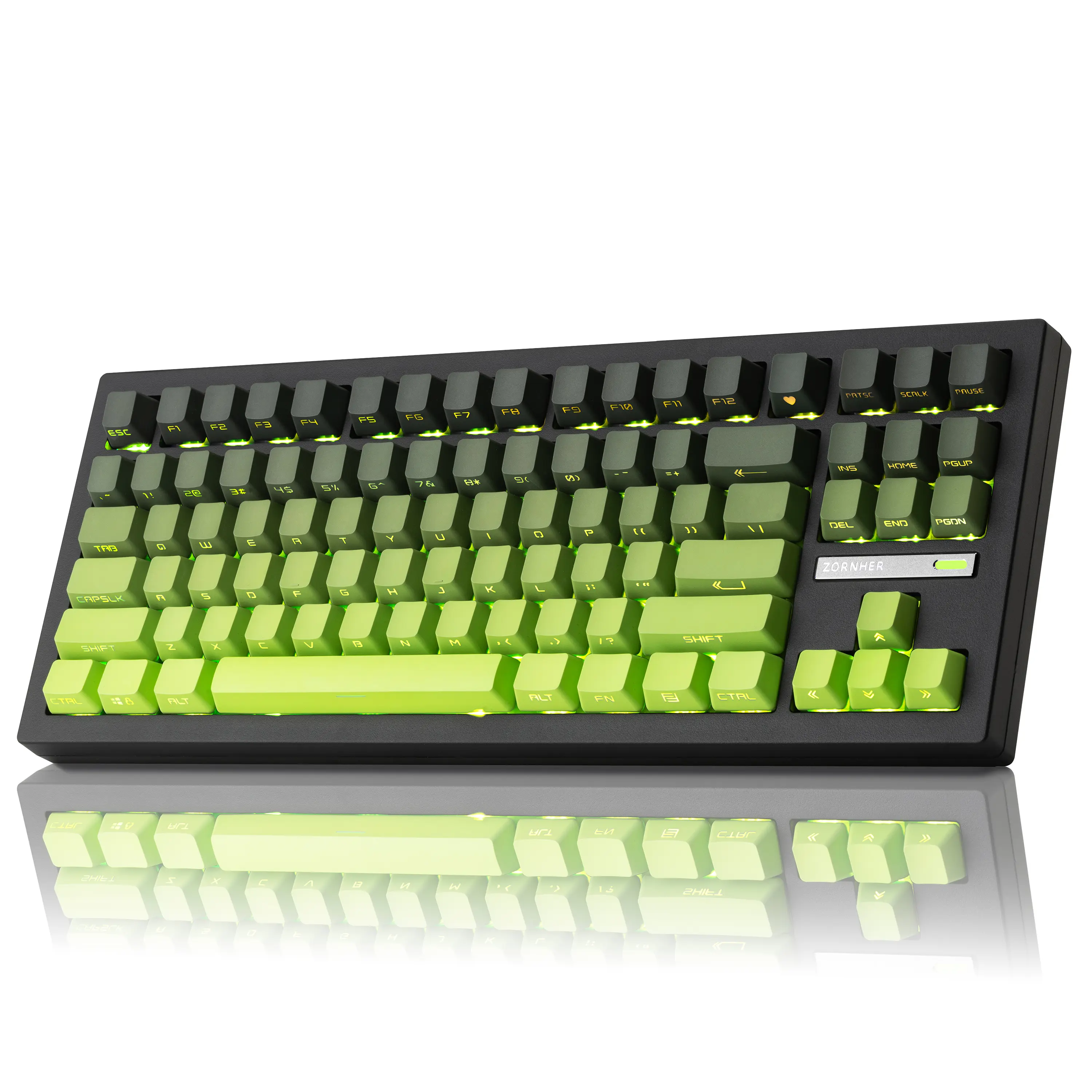 ZORNHER ZH870 80% Design Wireless Mechanical Keyboard - Bluetooth 5.0/2.4GHz/USB-C, Turbo RGB Backlit, Pre-Lubed Linear Hot-Swappable Switches, Customizable PBT Keycaps, Creamy Sound, Custom Keyboard Setup for Back-to-School Shopping, Creamy Keyboard
