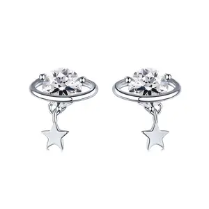 Star Stud Earrings in 925 Sterling Silver for Women