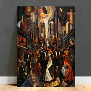 1pc African American Renaissance - Harlem Jazz Age Dance Party, 1920s-30s Historical Black Music Scene with , Modern Decor for Living Room & Bedroom, Jazz Inspired Print, 2D Flat, Perfect for Room Decor