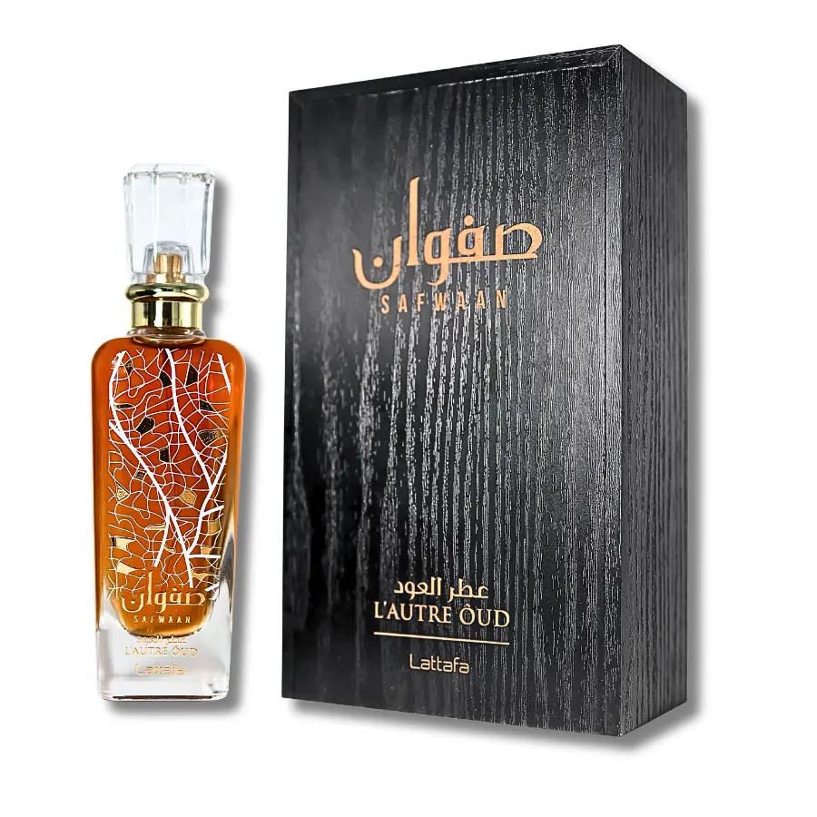 Lattafa Safwaan L'autre Oud Eau de Parfum, Long-Lasting Unisex Arabian Fragrance, Warm Spicy Oud Amber & Wood Scent, 3.4oz EDP, Single Item