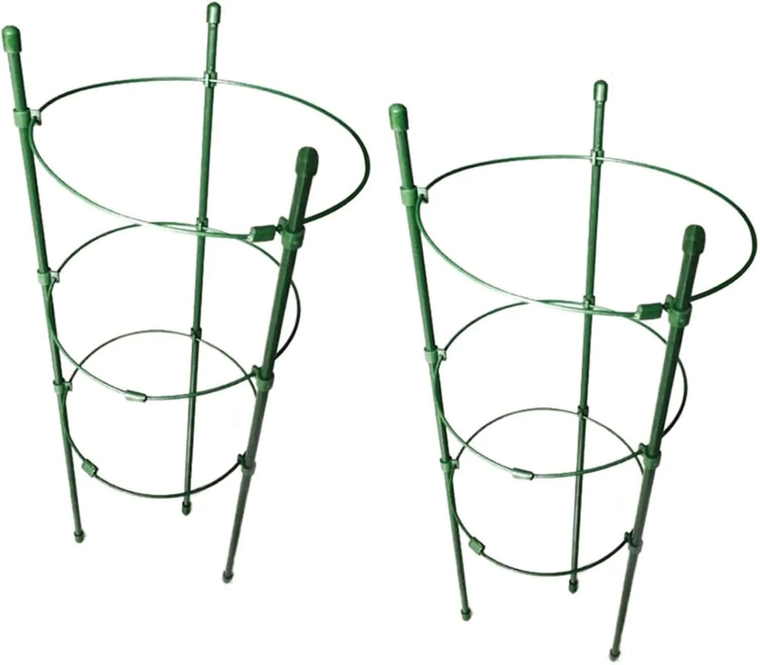 [Deals For You] Summer garden Vine Trellis Support 17.7" Flowers Plants Cage Triple Plastic Pillar with Iron Rings Vine Plants Holder Stand Small Pot Plant Trellis for Home Garden Balcony(Pack of 2)