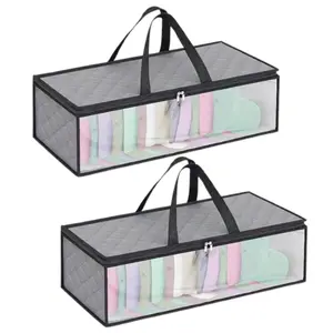 2 PCS Wide Hat Storage for Baseball Caps Organizer with 2 Sturdy Handles Hat Racks Holder Grey Capbox Stackable for Home Travel - Home Improvement.