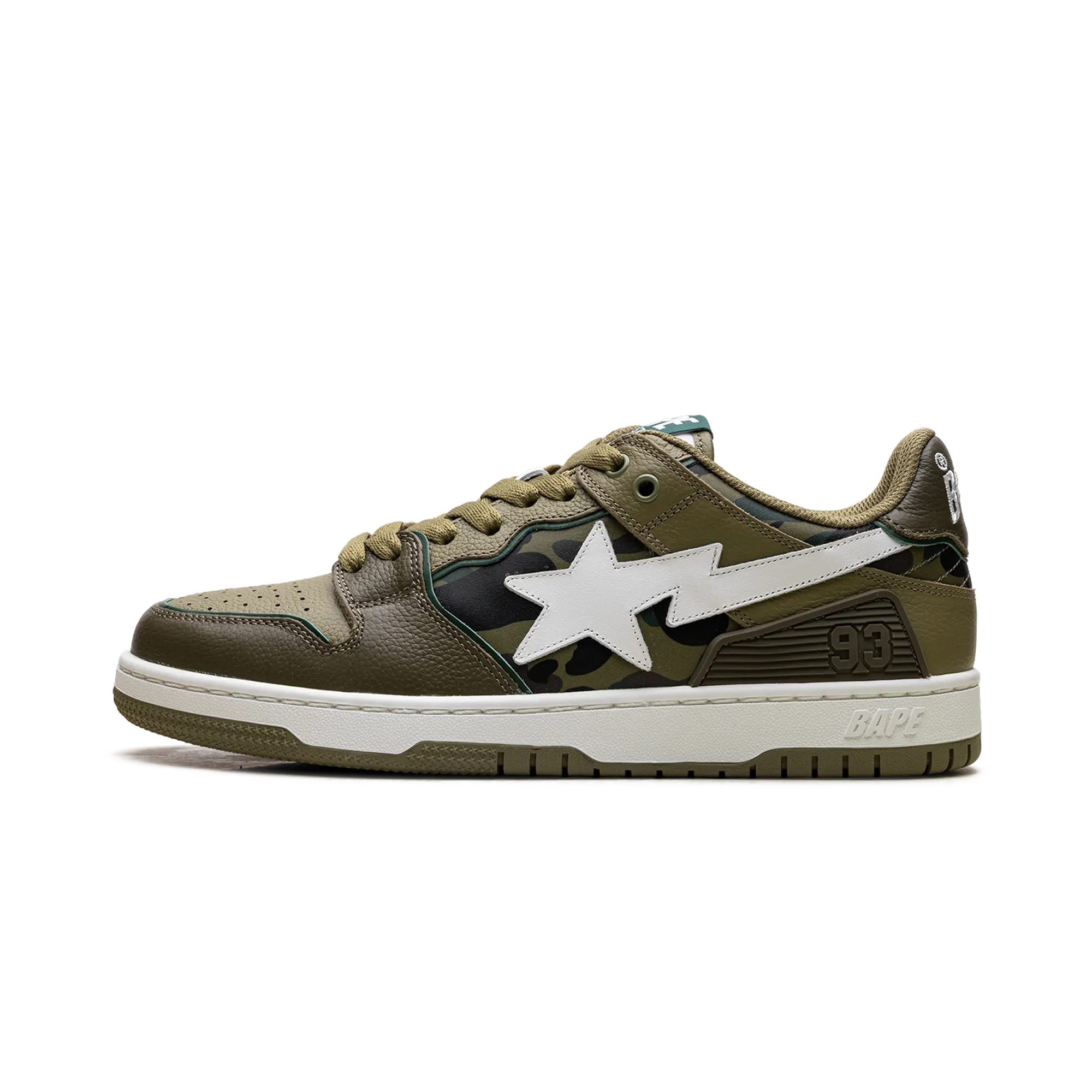 A Bathing Ape Sk8 Sta "Olive Drab Green Camo" 001FWJ301026 OLD