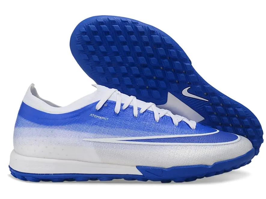 Blue White Gradient Turf Soccer Cleats