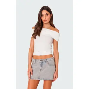 Edikted Women's Strawberry Gathered Fold Over Top