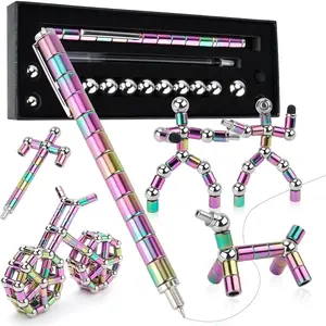 Trendy Magnetic Fidget Pen Stress-Relief Decompression Gadget Birthday Gift for Teen Boys Girls (Colorful)