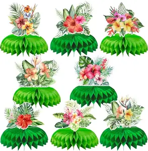 8 Pcs Hawaiian Party Decorations Birthday Party Decorations Honeycomb Centerpieces for Tables Decorations for Boys Girls Birthday Party Baby Shower Supplies