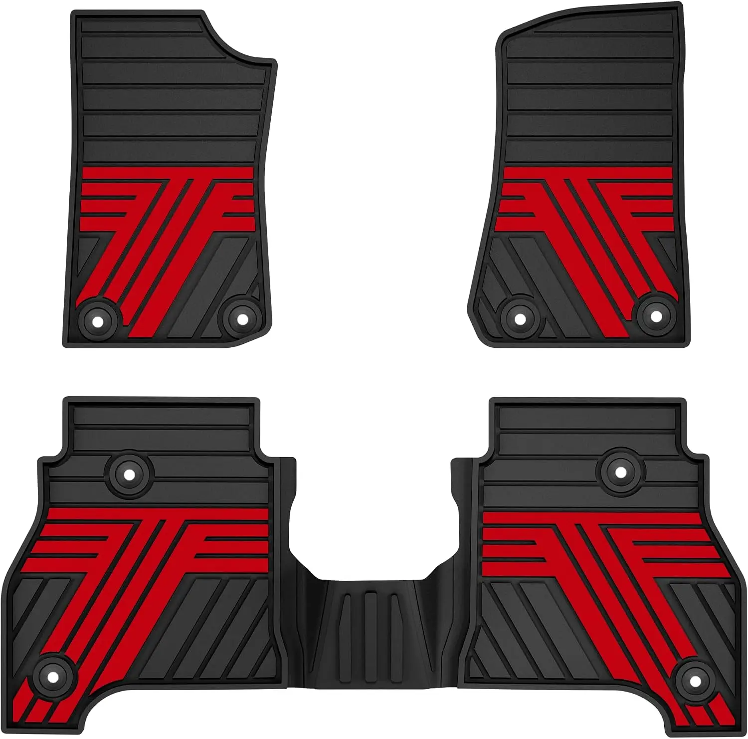 TTX LIGHTING Custom Fit Car Floor Mats for 2020-2026 Jeep Gladiator, Front and Rear Set, Vehicle-Specific Molded, Full Coverage, All Weather, Mud & Salt Ready, Heavy Duty Black & Red Liners, Comfortable, Easy to Install, 30-Day Money-Back Guarantee