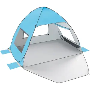 UPF 50+ Pop Up Beach Tent, Easy Set Up Beach Umbrella, Sun Shelter for 2-3 People UV Protection Portable Sunshade, Baby Canopy Cabana, Lightweight with Carry Bag