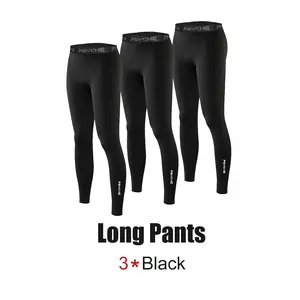 PSYCHE Compression Sports Long Pants 3 Pack Compression leggings Casual Tight Sports pants for Indoor Outdoor Gym Workout Running basketball games