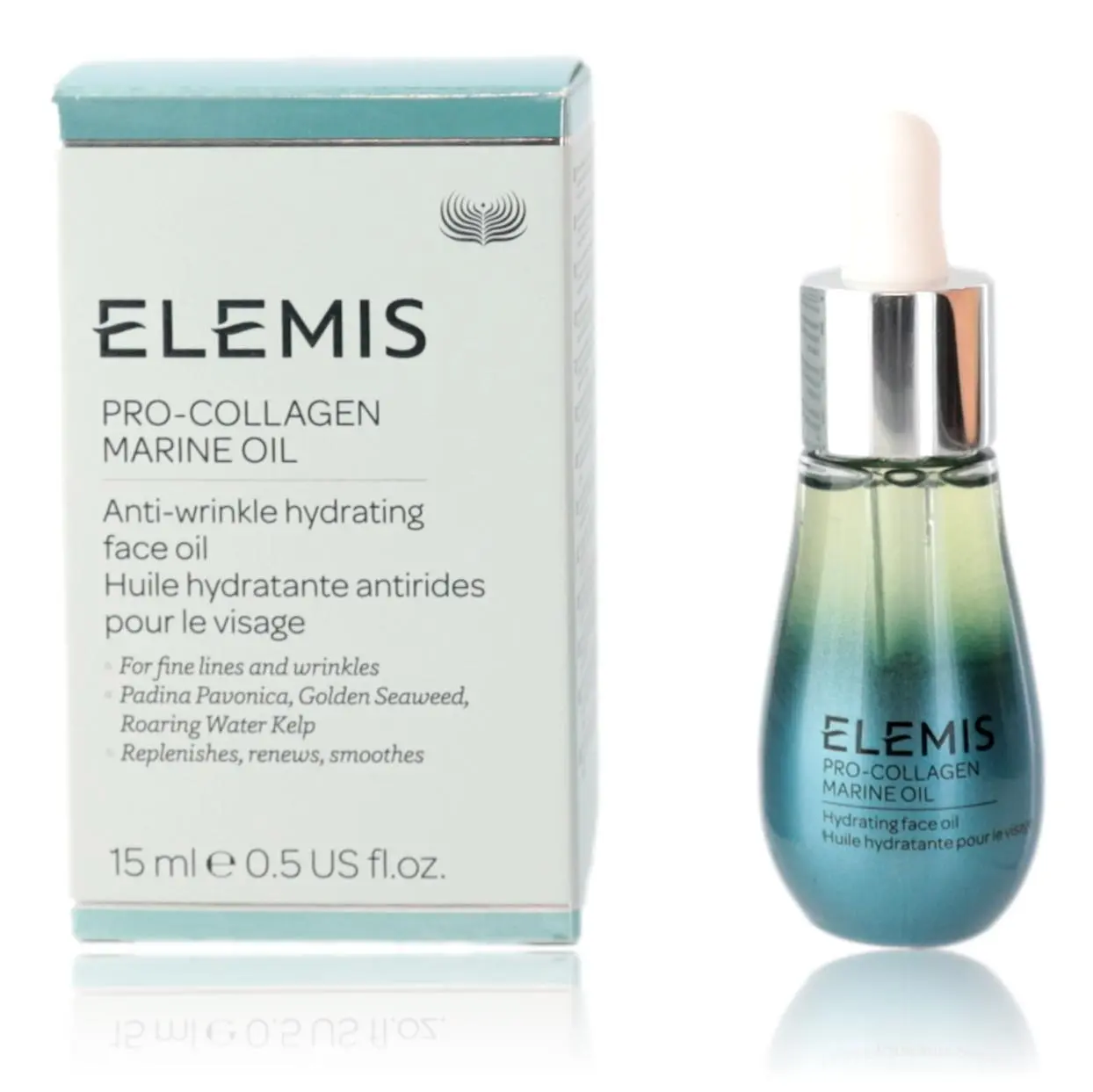 ELEMIS Pro-Collagen Marine Oil, Hydrating Anti-Wrinkle Facial Oil to Minimize Lines, Infused with Seaweed Trio, 0.5 oz, Hydrates Skin, Minimizes Lines, Ultra-Light