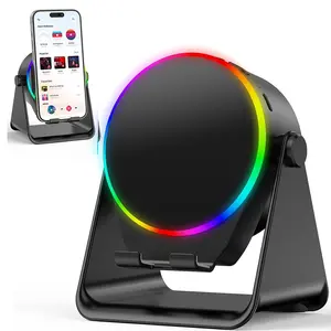 Multifunctional Bluetooth Speaker with 360° Rotating Phone Stand – HD Stereo & RGB Ambient Light for Home Outdoor