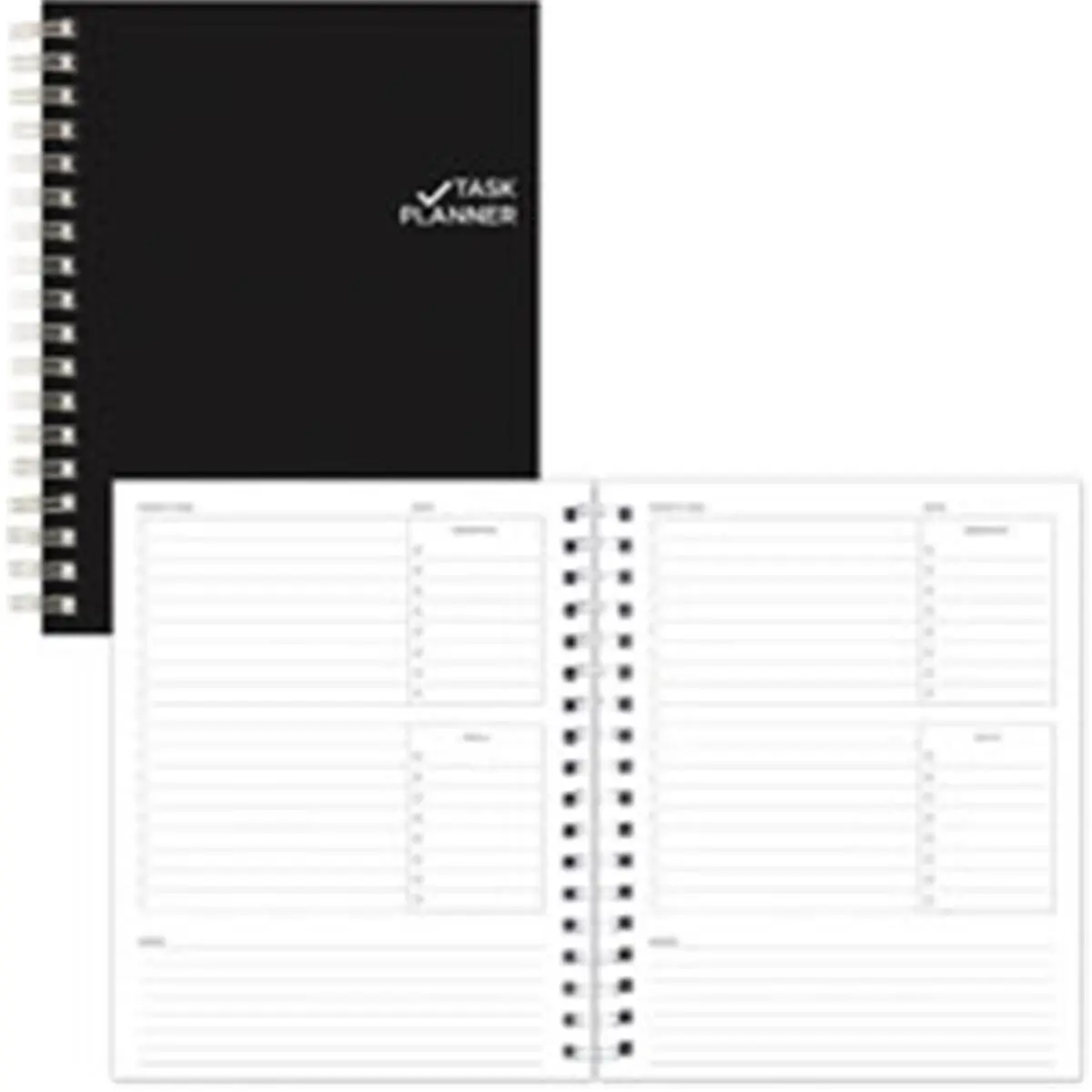 Rediform Undated Office Planner Notebook - Black, 270 Microperforated Pages, FSC Certified, Easy Sheet Removal, Call Tracking, 19 Unfilled Boxes, Recycled Paper, Microperforation, Undated Layout, Flat Opening
