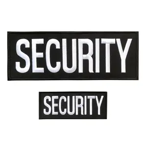 Security Letter Badge, 2 Counts/set Hook & Loop Embroidered Patch, Large Patch of Security & Small Badge Security Appliques for Uniforms, Bags, Armband