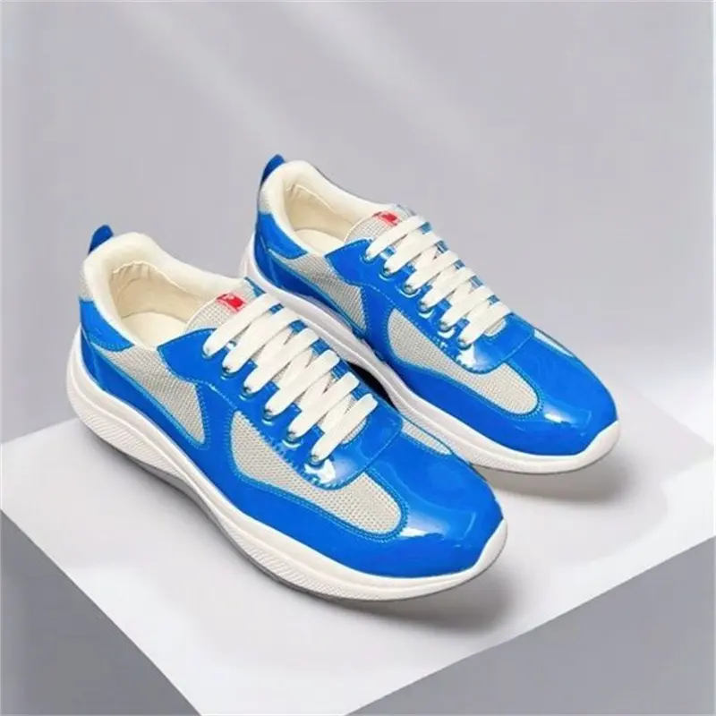 Men's Patent Leather Mesh Walking Shoes - Lightweight, Cushioned Flat, Breathable Lace-Up, Suitable for Daily Commuting, Multi-Color Sports Footwear summer business casual walking shoe toe